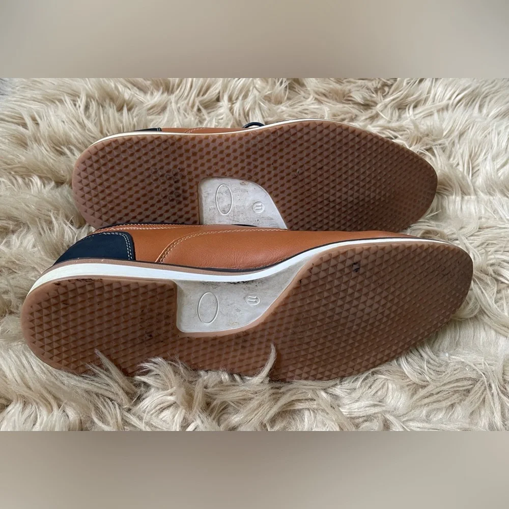 Men’s Brown & Black Two Tone Lace-up Oxford Shoes - Picture 7 of 8